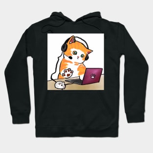 Work from home cat Hoodie